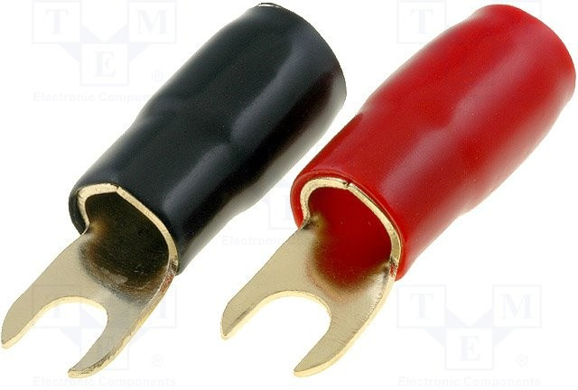 TERMINAL-SPADE-2G, Наконечник: вилочный, M5, 35мм2, позолота, изолированный