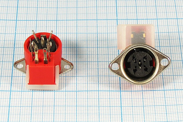 Разъем DIN 5HP[90] розетка, на блок, фланец 2отверстия, DNB-5FB2