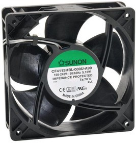 CF4113HBL-000U-A99, Вентилятор осевой, 230В AC, 120х120x38мм, 185,1куб.м/ч, 44,9дБА