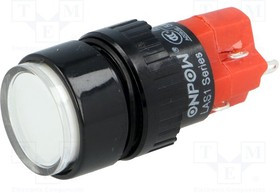 V16Y-11Z-W, Переключатель: кнопочный, Пол: 2, SPDT, 3A/220ВAC, 2A/24ВDC, IP40