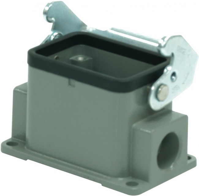 MP009357, Разъем для тяжелых условий, Основа, сквозной монтаж с гайкой, ввод сбоку, Корпус из Алюминия MP009357, Разъем для тяжелых условий, Основа, сквозной монтаж с гайкой, ввод сбоку, Корпус из Алюминия