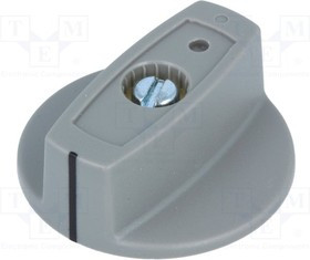 A2440068, Ручка, с указателем, ABS, dоси: 6мм, d40x16мм, серый, Ось: гладкая