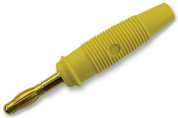 972518703, Yellow Male Banana Plug, 4 mm Connector, Solder Termination, 32A, 30 V ac, 60V dc, Gold