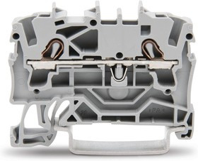 2002-1201, Клемма двухпроводная проходная 2.5мм на DIN рейку