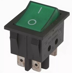 IRS-202-2C7 (зеленый), Переключатель с подсветкой ON-ON (15A 250VAC) DPDT 6P