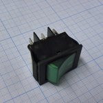 IRS-202-2C7 (зеленый), Переключатель с подсветкой ON-ON (15A 250VAC) DPDT 6P