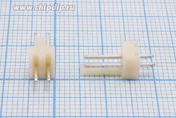 KLS1-2.54-02-S (WF-02), Вилка на плату, шаг 2.54 мм, 2 контакта; №2190 K штек пит WF\1x 2\P2,54\плат\\KLS1- 2,54-02-S\[WF-02]\