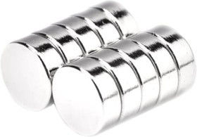 Магнит неодимовый диск 8 х 3 мм 10 шт. блистер 918-108 Магнит неодимовый диск 8 х 3 мм 10 шт. блистер 918-108