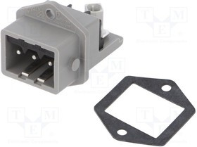 STASEI-3, Разъем: прямоугольный, ST, гнездо, "папа", PIN: 3, луженые, IP54, 16А