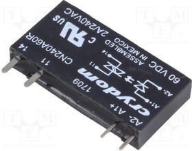 CN240A60R, Реле: полупроводниковое, Uупр: 38-72ВDC, 2А, 24-280ВAC, THT, SIP