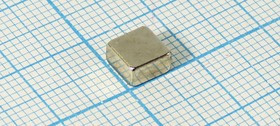 Магнит 6,0x 6,0x 3,5, параллелепипед, рабочая температура -60~80C, Ni, класс N35