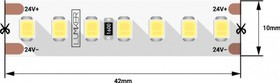 DesignLed Лента светодиодная LUX, 2835, 168 LED/м, 17 Вт/м, 24В, IP33, Теплый белый (2700K) 001821 DesignLed Лента светодиодная LUX, 2835, 168 LED/м, 17 Вт/м, 24В, IP33, Теплый белый (2700K) 001821
