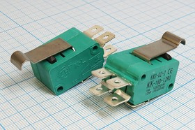 Микропереключатель на две группы контактов 220В/16А, рычаг 24мм, 10199 ПКонц 29x20 x16\220\16\ON- (O