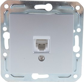 V01-15-F12-M Розетка 1-мест. телеф. RJ -11 Argentoсеребро, м-зм, Magenta 10015