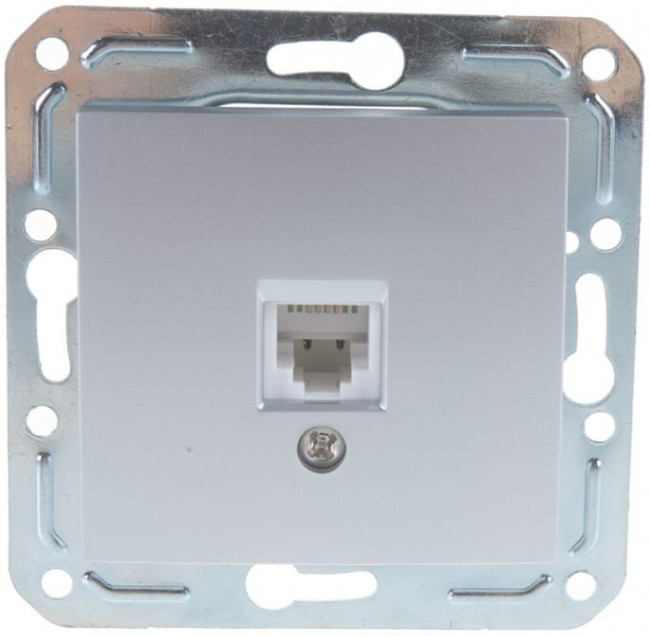 V01-15-F12-M Розетка 1-мест. телеф. RJ -11 Argentoсеребро, м-зм, Magenta 10015