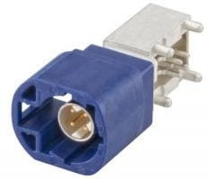 D4S20D-40MA5-C, RF Connectors / Coaxial Connectors Right Angle Plug PCB w/Housing T&amp;R Blue