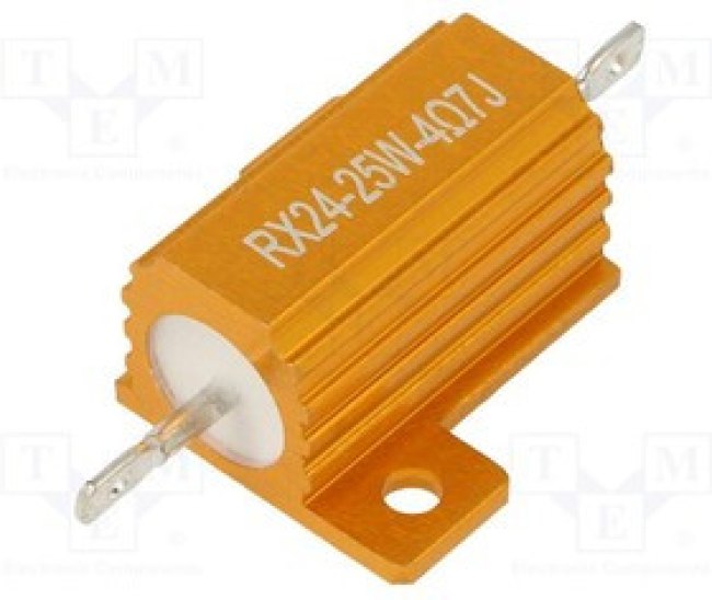 AHP25W-4R7J, Резистор: проволочный, с радиатором, 4,7Ом, 25Вт, ±5%, 50ppm/°C