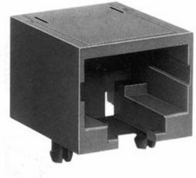 TM2REA-0604(50), Conn RJ-11 F 6 POS 1mm Solder RA Thru-Hole 4 Terminal 1 Port Tray