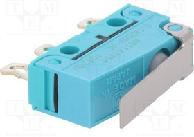 ABS141151J, Микропереключатель SNAP ACTION, с рычагом, SPDT, 0,1A/250ВAC