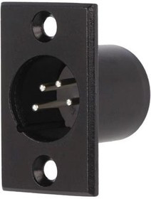 FC6126, Гнездо, XLR, "папа", PIN: 4, на панель,винтами, пайка, черный