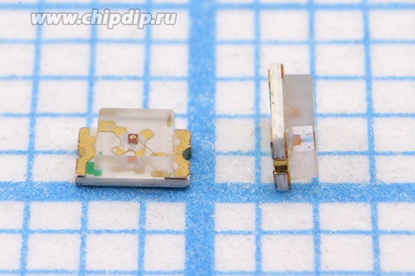Светодиод жёлто-зеленый SMD 0805=2x1.3мм, 2.2мКд, 130°, 570нМ ; Q-15575A СД SMD02013C2\зел,жел\ 2,2\130\пр\FYLS-0805GD\FO