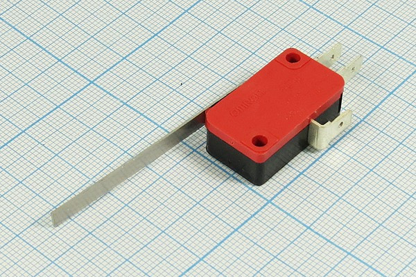 Микропереключатель, размер 29x10 x16, 16А, переключение ON-(ON), размер концевика L51/4.8, SF-6007