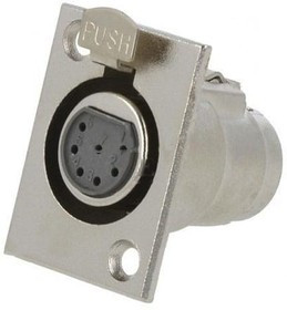 FC6187, Гнездо, XLR, "мама", PIN: 7, с кнопкой, на панель, винтами, пайка