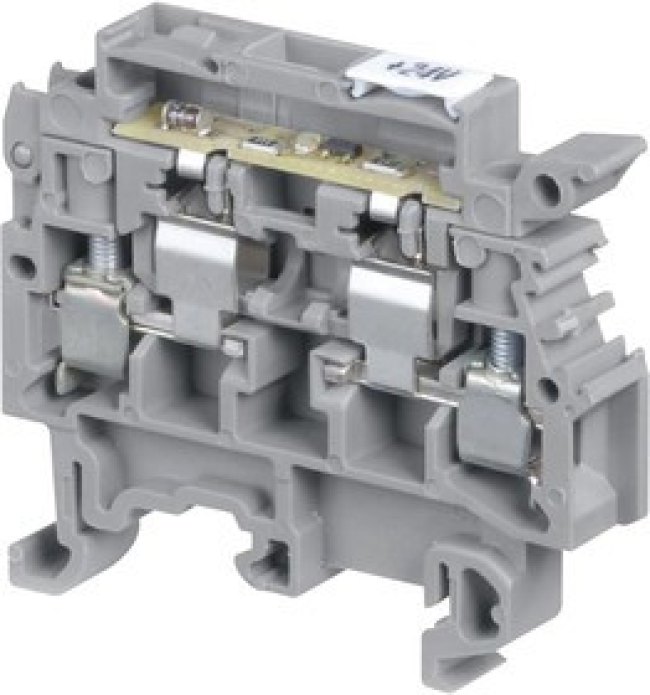 1SNA115661R2100, Клеммная колодка с предохранителем, 4 вывод(-ов), 22AWG до 12AWG, 4 мм², Винт, 6.3 А, 400 В