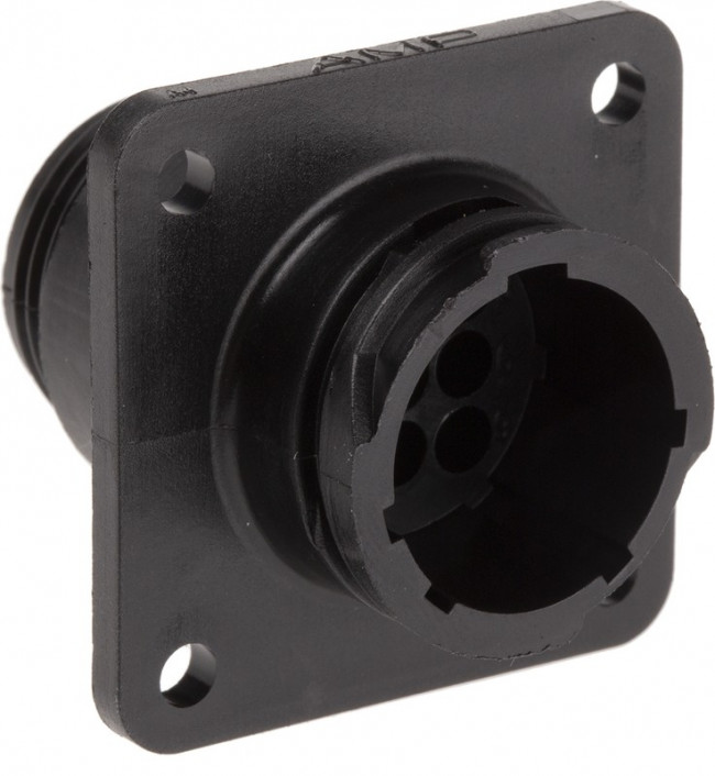 206705-1, Корпус вилки круглой на 9 контактов, крепление фланцевое на корпус