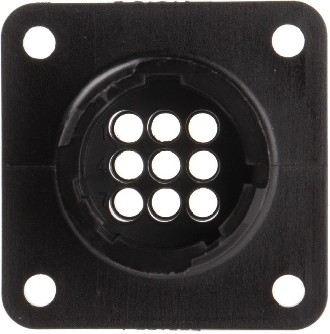 206705-1, Корпус вилки круглой на 9 контактов, крепление фланцевое на корпус