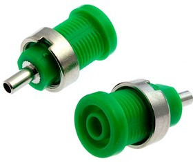 Z014 4mm panel jack GREEN, Гнездо Z014 4 мм panel jack зелёный, на панель под пайку