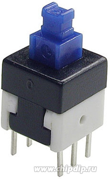 MPS-800-G, Кнопочный переключатель с фиксацией 8х8мм 100mA 30VDC, 6pin