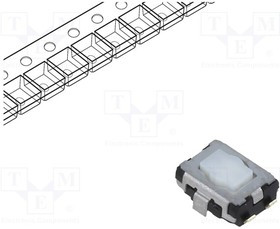 EVQP2P02M, Микропереключатель TACT, SPST, Положения 2, 0,02A/15ВDC, белый