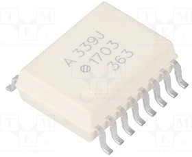 ACPL-339J-000E, Оптрон, SMD, Каналы 2, Вых с триггером, 5кВ, SO16, 50кВ/мкс ACPL-339J-000E, Оптрон, SMD, Каналы 2, Вых с триггером, 5кВ, SO16, 50кВ/мкс