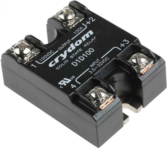 D1D100, Твердотельное реле, SPST-NO, 100 А, 100 В DC, Панель, Винт, DC Переключатель D1D100, Твердотельное реле, SPST-NO, 100 А, 100 В DC, Панель, Винт, DC Переключатель
