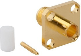 132108RP, RF Connectors / Coaxial Connectors SMA Straight Solder Jack 4H FLNG