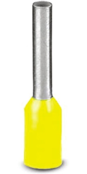 Кабельный наконечник AI 0,25 - 6 YE изолированный, сечение 0,25mm2, длина 6mm, желтый (упак. 100шт.) Кабельный наконечник AI 0,25 - 6 YE изолированный, сечение 0,25mm2, длина 6mm, желтый (упак. 100шт.)