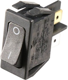 01552.3102-00, Клавишный переключатель, Выкл.-Вкл., DPST, Без Подсветки, Панель, Черный, Серия 1550