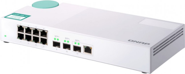 Коммутатор QNAP QSW-308-1C Unmanaged 10 Gb / s switch with 3 SFP + ports, of which 1 is combined with RJ-45, and 8 1 Gb / s RJ-45 ports, ban Коммутатор QNAP QSW-308-1C Unmanaged 10 Gb / s switch with 3 SFP + ports, of which 1 is combined with RJ-45, and 8 1 Gb / s RJ-45 ports, ban