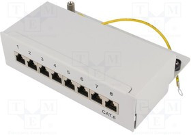 LOG-NP0016A, Патч-панель; RJ45; Кат: 6; серый; IDC; Кол-во порт