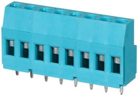 TB009-508-08BE, Fixed Terminal Blocks Terminal block, screw type, 5.08 , horizontal, 8 poles, CUI Blue, slotted screw, PCB mount