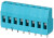 TB009-508-08BE, Fixed Terminal Blocks Terminal block, screw type, 5.08 , horizontal, 8 poles, CUI Blue, slotted screw, PCB mount
