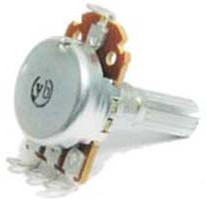 Резистор переменный, поворотный 50кОм, линейность B, ширина 16мм, вал и размеры KC6x20, YRV-16K9.B50