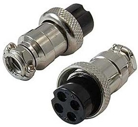 Гнездо микрофонное MIC16 на кабель, 4 контакта, соединительная резьба М16, аналог MC902-4P; Q-2817 Z гн мик MIC16\4P\каб\М16\ \QGXZ16M-4A[MC