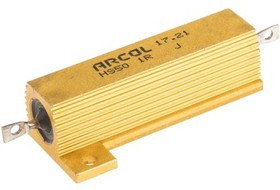HS50 1R J, Резистор: проволочный, с радиатором, винтами, 1Ом, 50Вт, ±5%