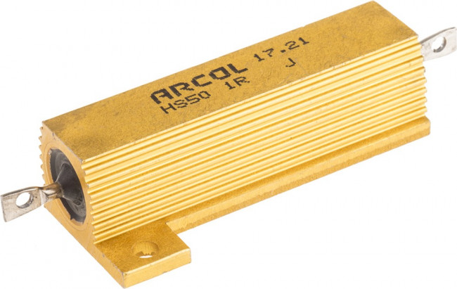 HS50 1R J, Резистор: проволочный, с радиатором, винтами, 1Ом, 50Вт, ±5%