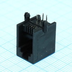 KLS12-123-4P4C-W/O-1-01, (TJ1A-4P4C), Разъем модульный TJ1A-4P4C монтаж в отверстие KLS12-123-4P4C-W/O-1-01, (TJ1A-4P4C), Разъем модульный TJ1A-4P4C монтаж в отверстие