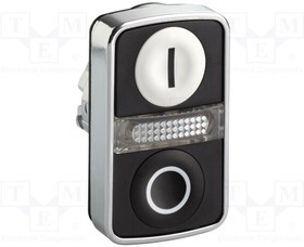 ZB4BW7A1721, Переключатель, двойной, 1, 22мм, черно/белый, IP66, Кнопка, плоская