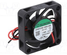 EF40101BX-A99-A, Вентилятор осевой, 12В DC, 40х40x10мм, подшипник качения, 17куб.м/ч, 33,7дБА