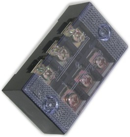 TB-2503, Клеммная колодка винтовая с крышкой , 6 контактов, М4, 25 А, 600 В, 10 AWG, 6 мм2, корпус пластик модифицированный